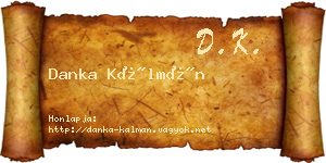 Danka Kálmán névjegykártya